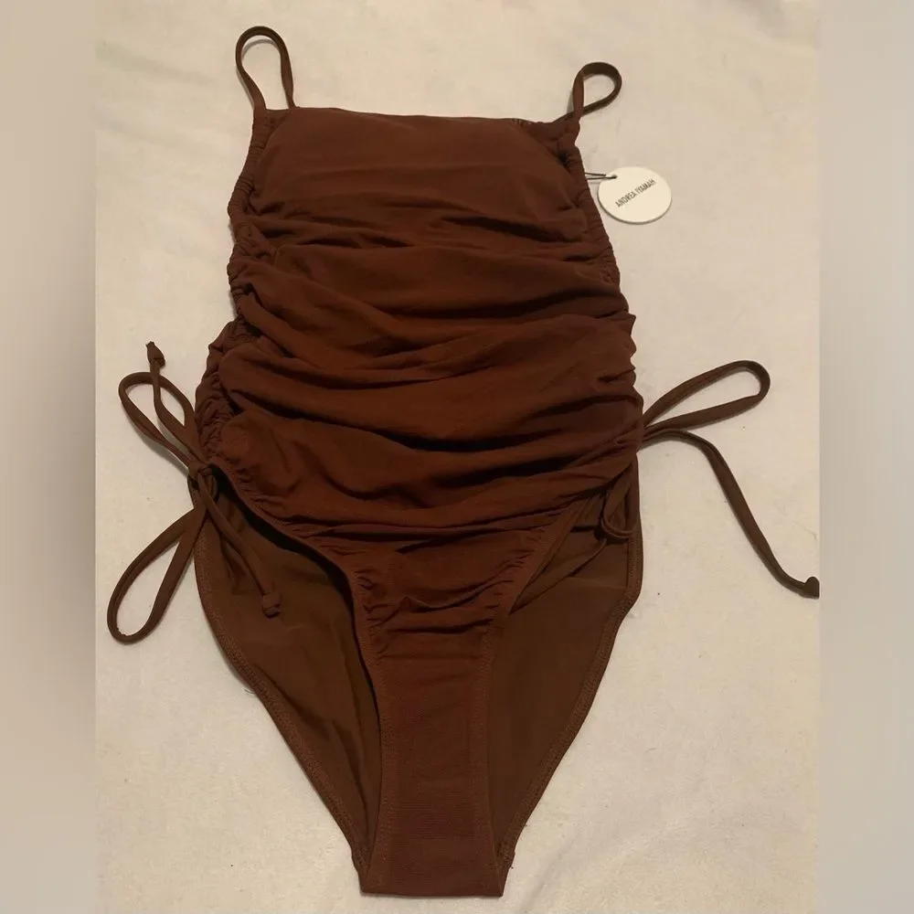 Andrea Iyamah Adan One Piece Swimsuit Cocoa Brown Size XS (US 4-6)